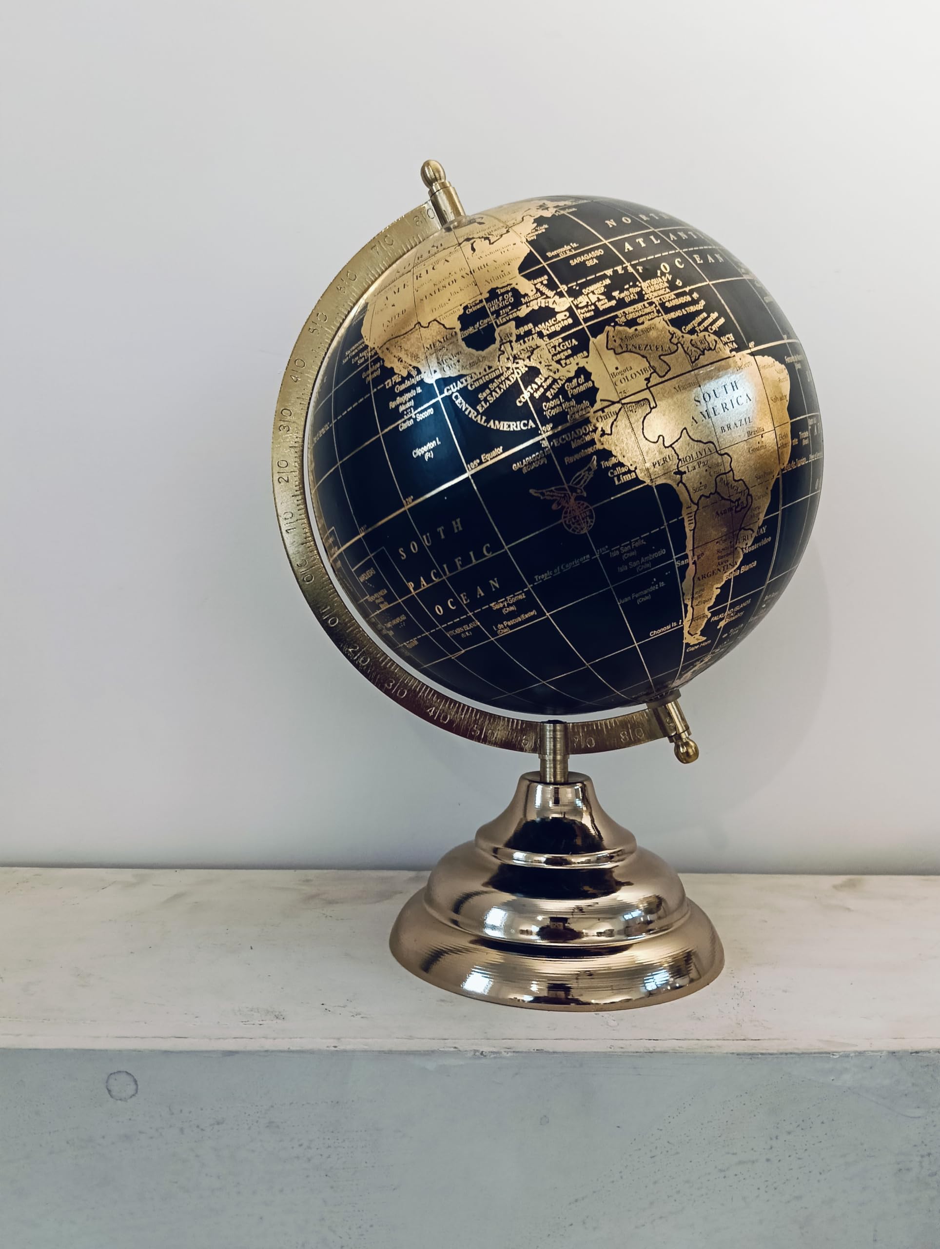 GLOBE DADDY Rotating World Globe 8 Inch with Metal Arc and Stand for Show pieces for Home Décor, Office Decor and Decorations items,Study Table decor Items, Birthday, Party Gifts and Aniversary.