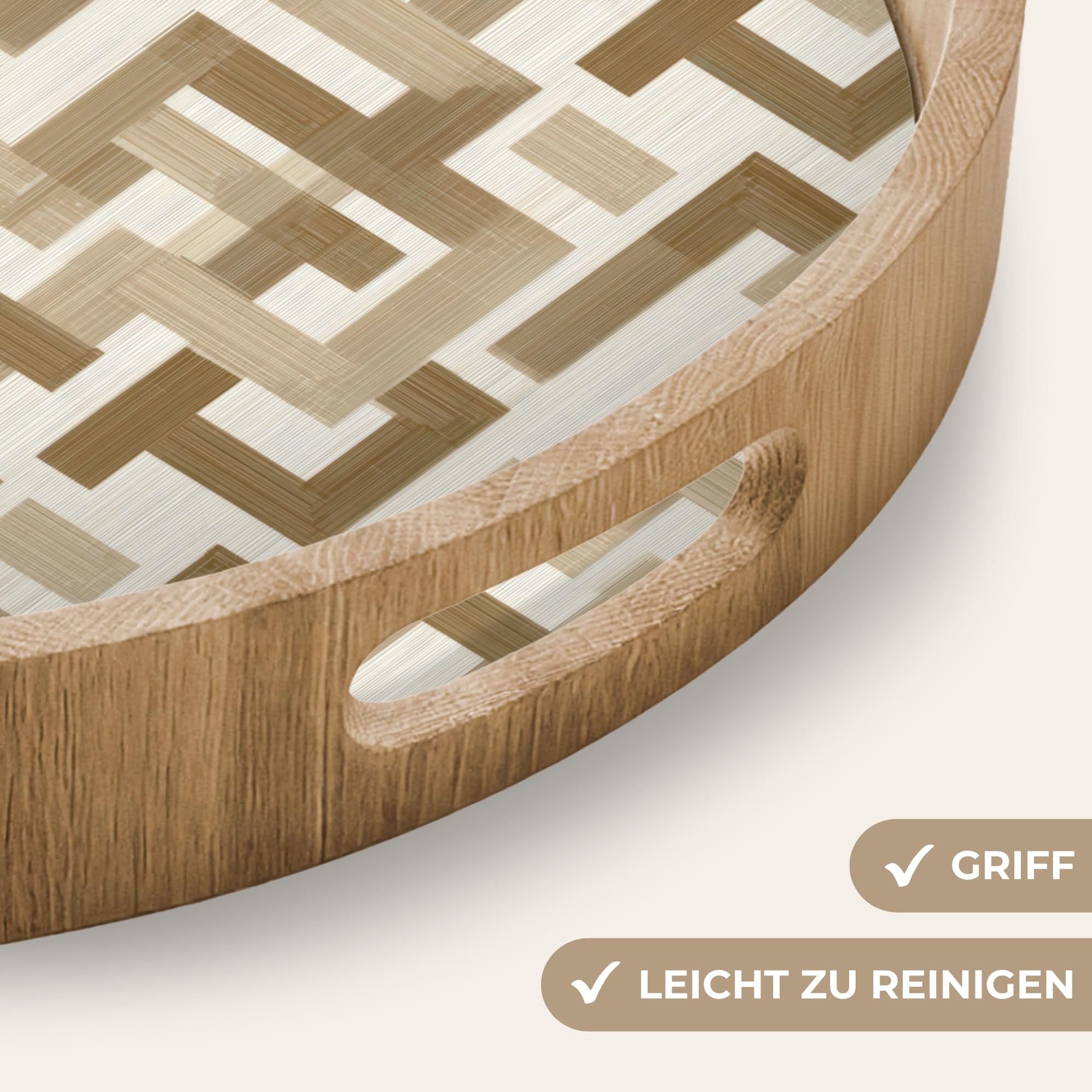 Tablett Serviertablett Kaffeetablett Servierplatte Eiche