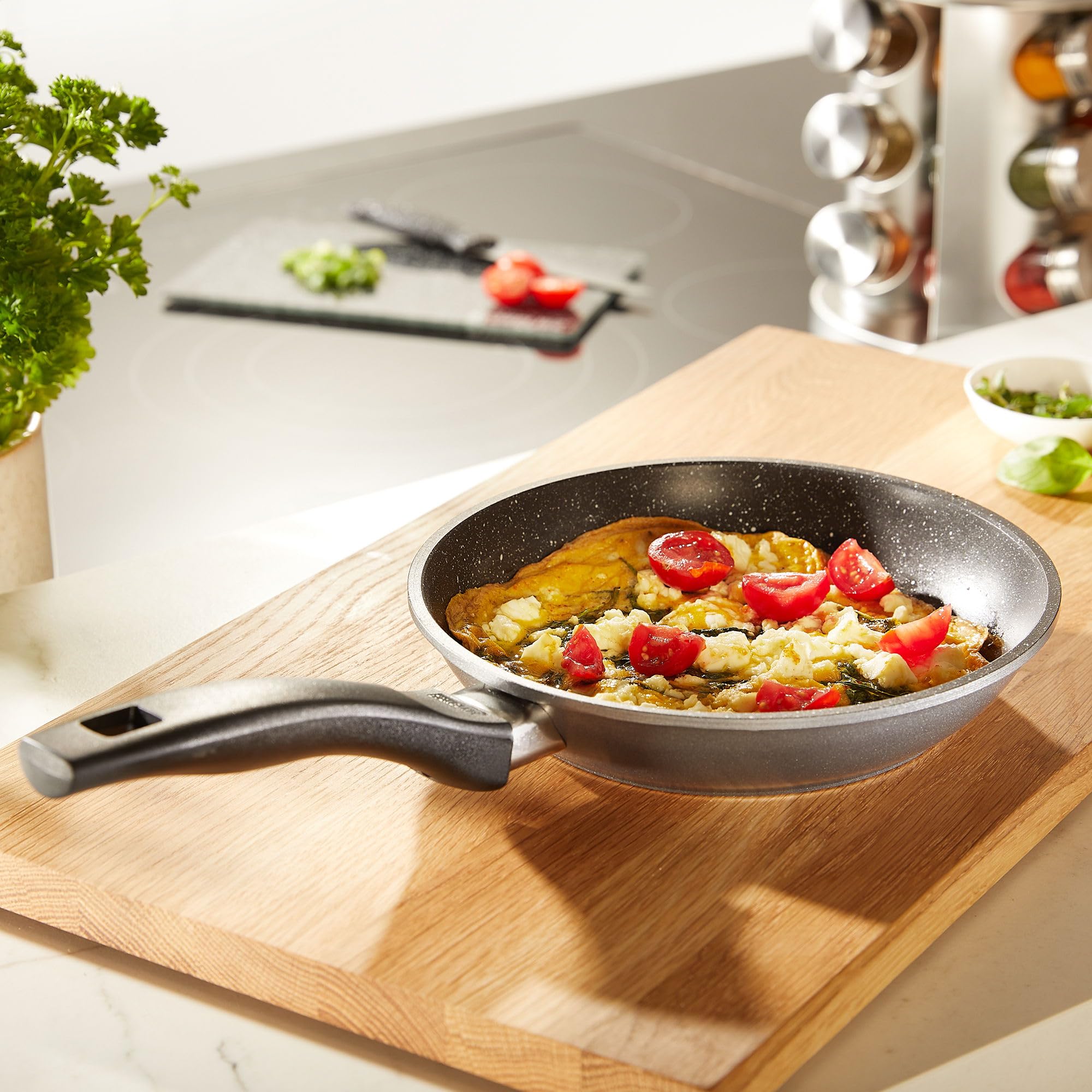 STONELINE Padella in Alluminio con Ottimo Rivestimento Antiaderente, Senza Coperchio, Anche per induzione, 20 cm