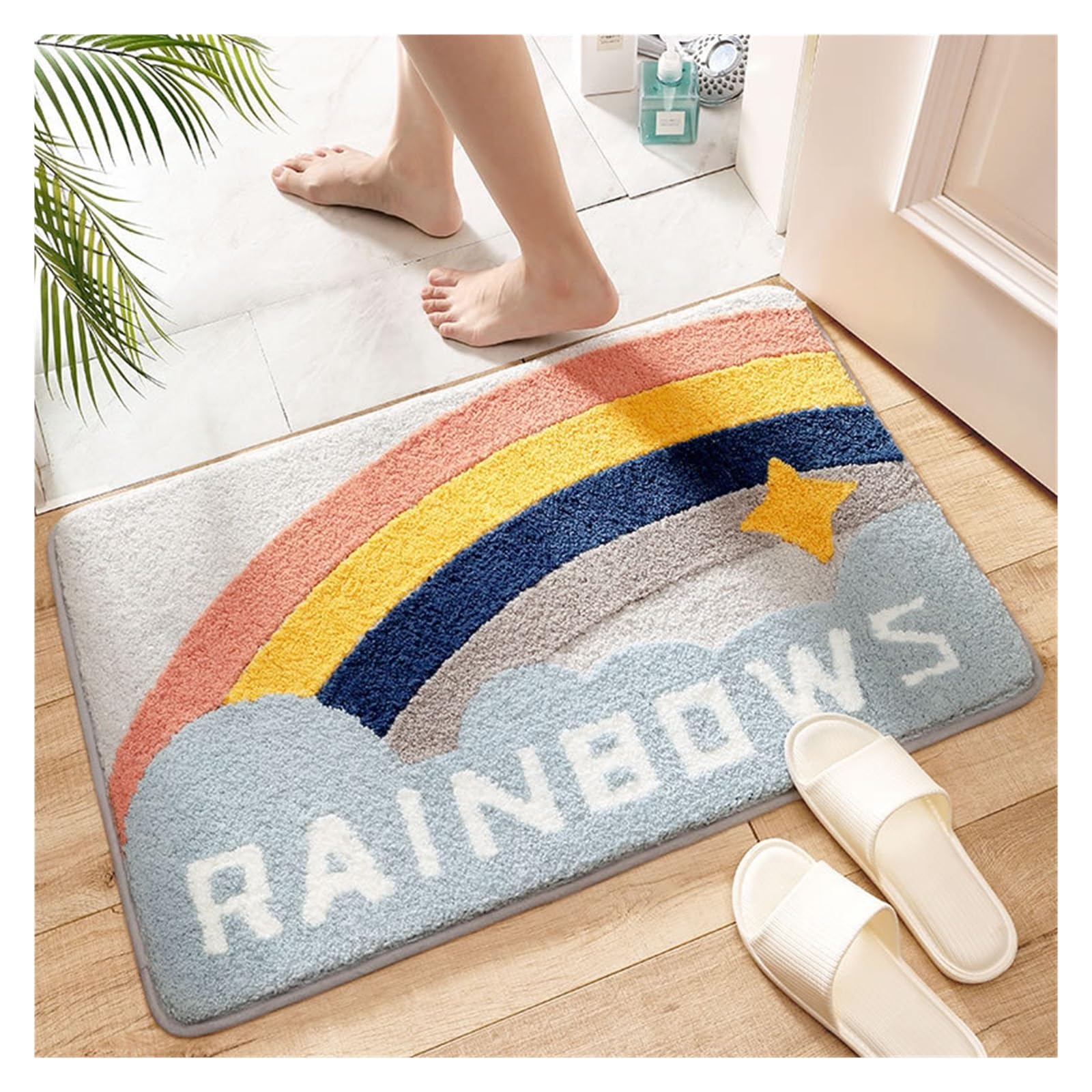 Tapis de sol absorbant antidérapant 50x80cm pour porte et salle de bain