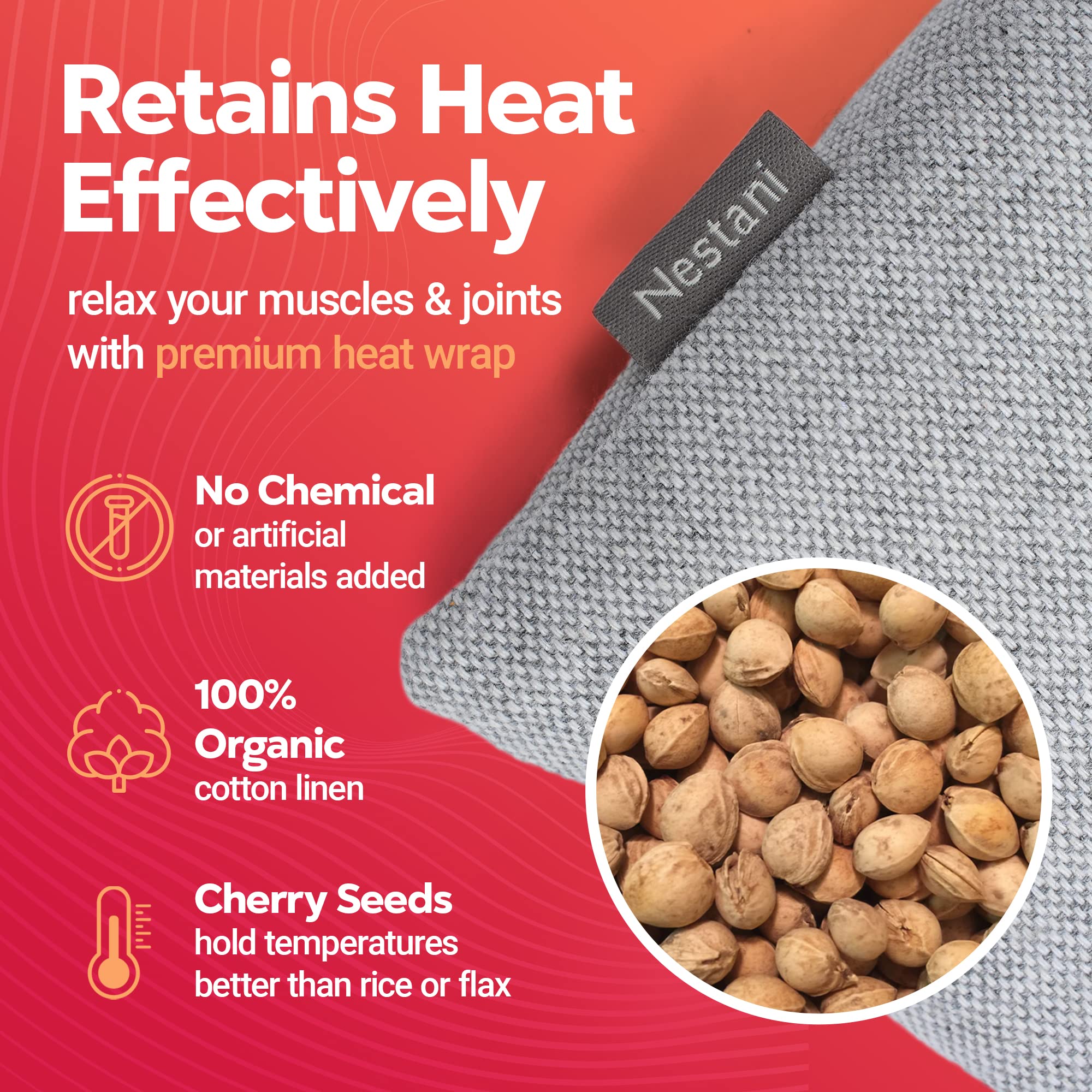 Buy Nestani Microwavable Heating Pad, Cherry Seed Reusable Heat Pack