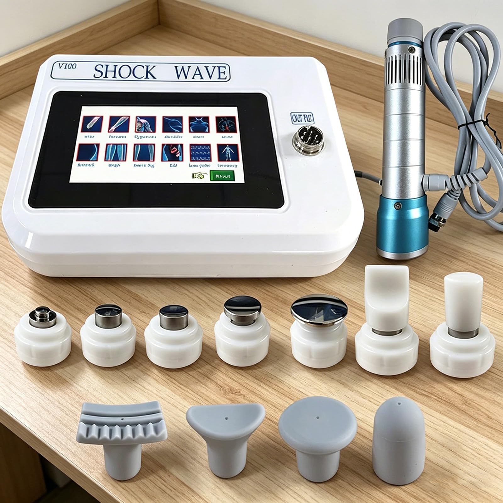 TozMvi Extracorporeal Shockwave Therapy Machine – Portable Shock Wave Physiotherapy Instrument, Handheld Deep Tissue Massage Device for Pain Relief, Home & Salon Physical Therapy Equipment