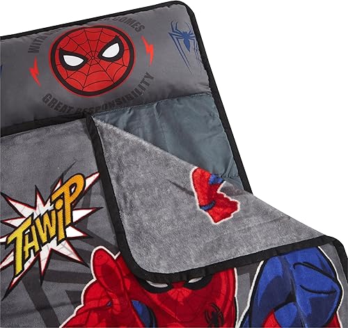 Miniatura 5 de Tapete acolchado para siesta de felpa súper suave con manta y almohada integradas Spiderman