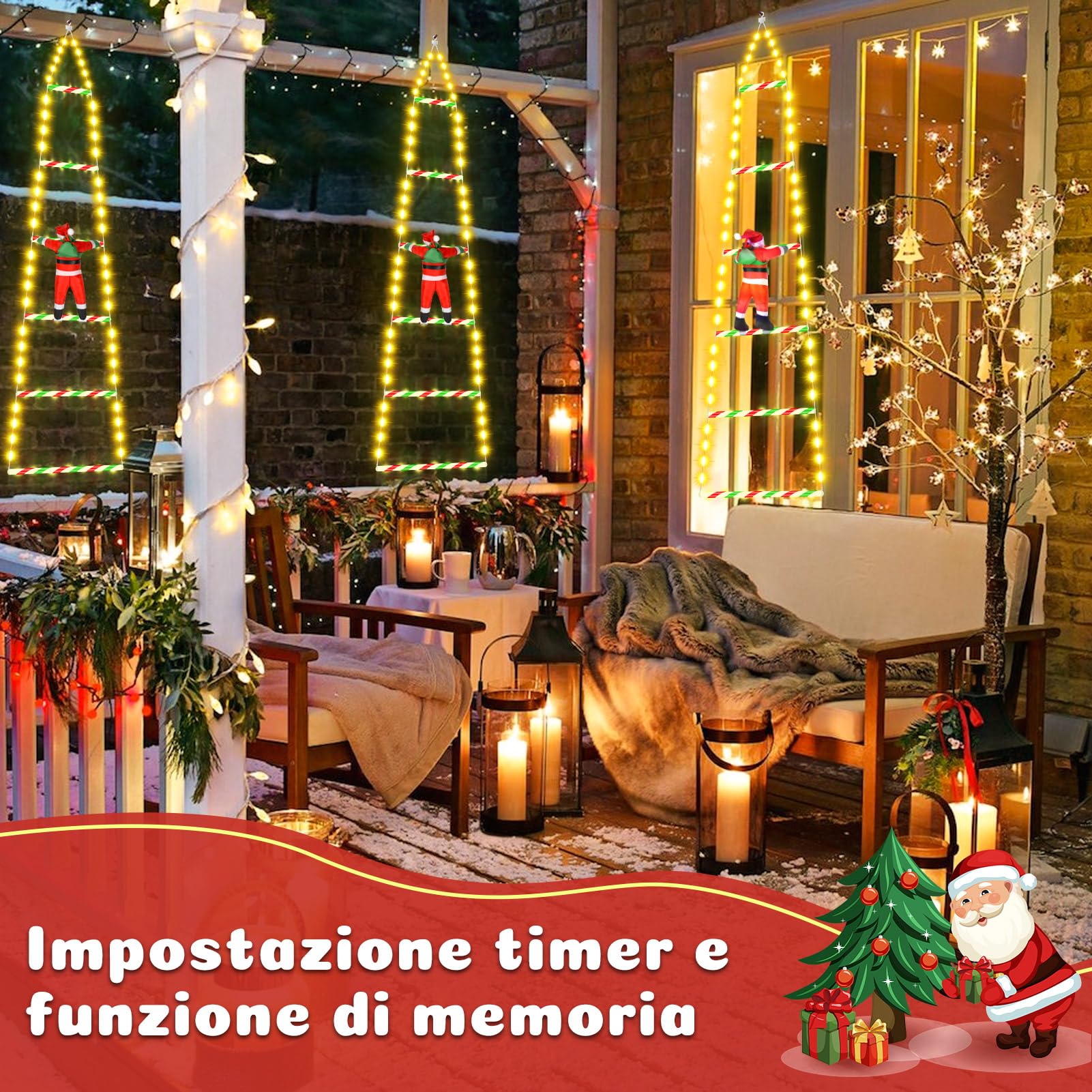 Catena Luci Starlight Fuochi D'Artificio 5m 300 LED - Rosa E Bianco, Impermeabile Per Matrimoni E Natale - 4