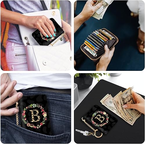 Miniatura 3 de Cartera delgada para tarjetas de crédito RFID para mujer, mini-cartera pequeña para mujer, carteras para tarjetas para mujer, delgada, cartera