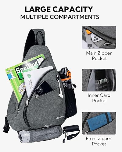 Miniatura 3 de WATERFLY - Mochila casual tipo bandolera, para llevar en el pecho