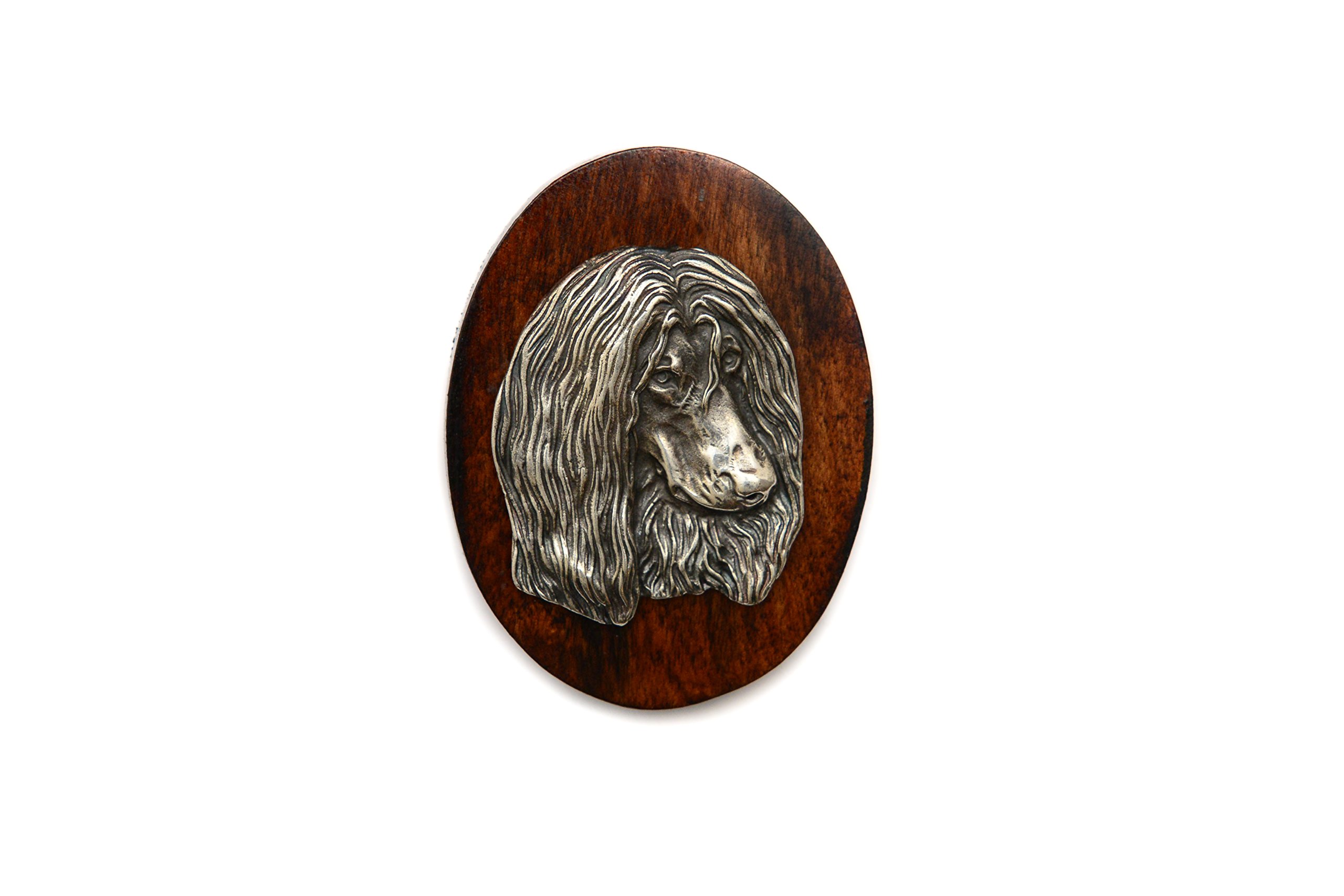 Art-Dog Dog Show Ring Clip Number Holder - Brooch with Clip Dog Show Exhibit Number Holder - Handmade Dog Show Accessory – Dog Tag Clip 7x5cm – Afghan Hound II — image 1
