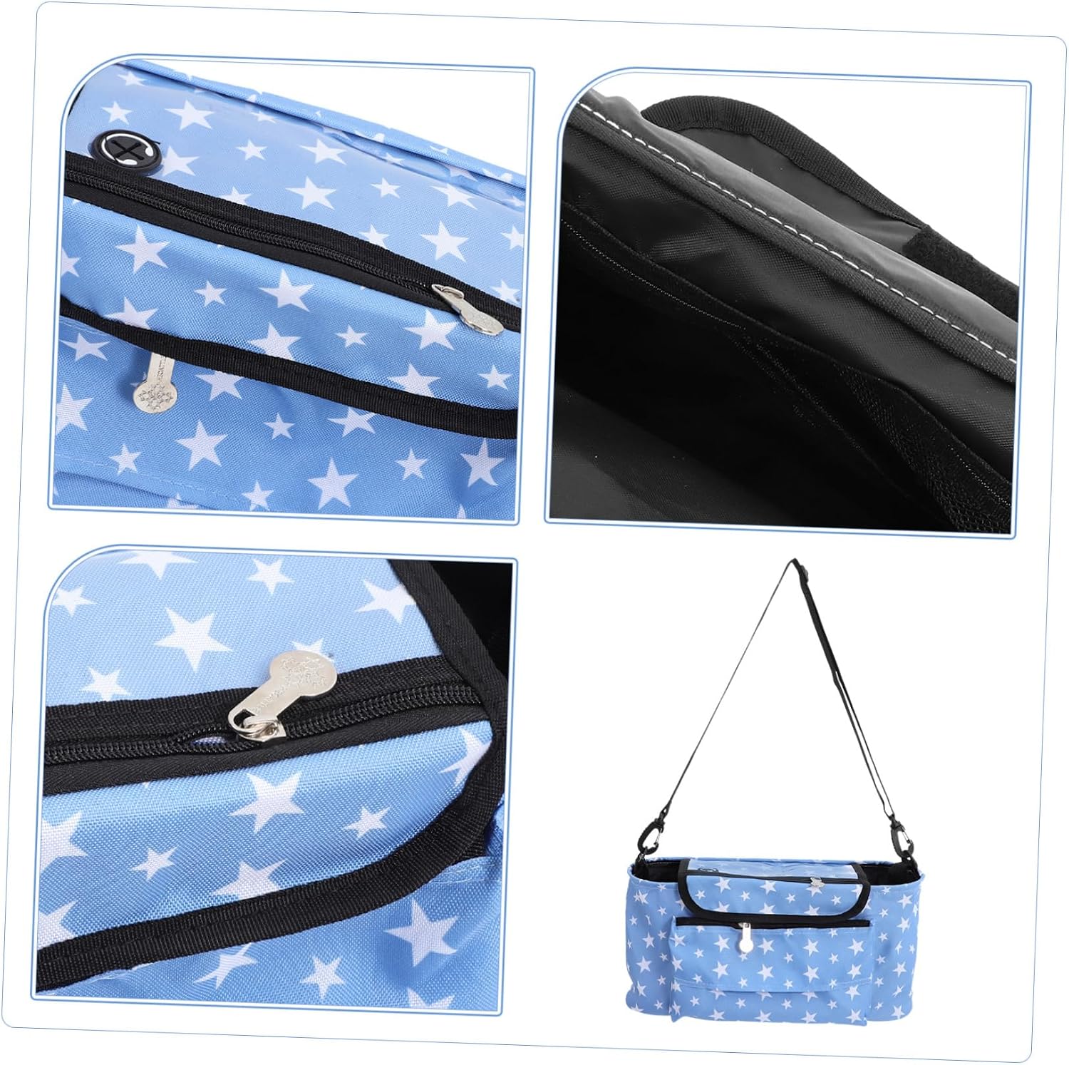 Portable Stroller Organizer Bag Multiple Compartments for Convenient Storage Versatile Diaper Bag for Travel Bottles and Essentials Stroller Accessories Star Design