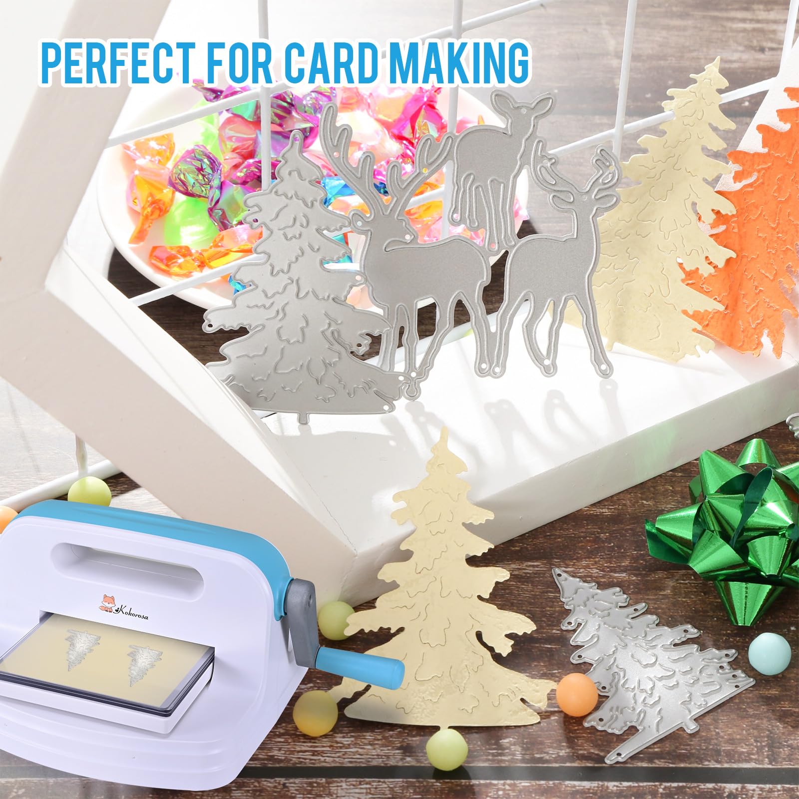 Kokorosa Macchina Fustellatrice e Goffratrice Portatile Manuale - Kit per Creazione di Biglietti, Scrapbooking, Artigianato - 15 cm di Apertura