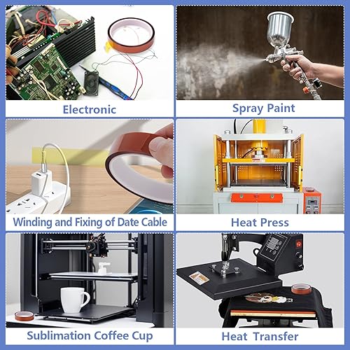 Miniatura 7 de 4 rollos de cinta térmica de 0.787 in x 82.0 ft, cinta de transferencia resistente al calor por sublimación para prensa de calor, soldadura