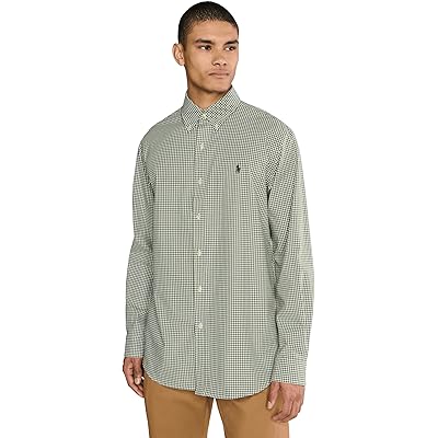 Polo Ralph Lauren Classic Fit Gingham Stretch Poplin Shirt garden trail/white