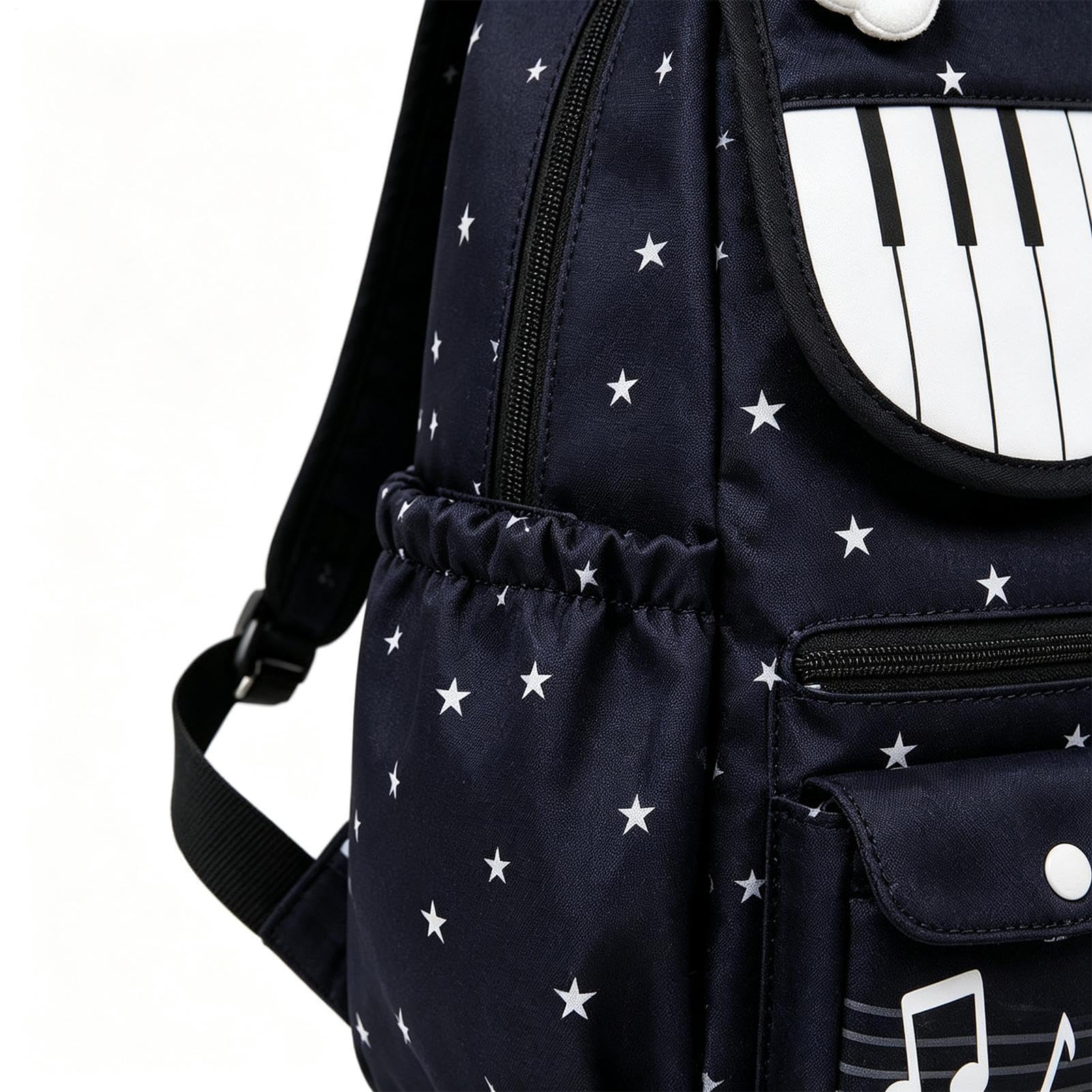 Klavier-Schulrucksack Niedliche Stylische Gepunktete Büchertasche mit