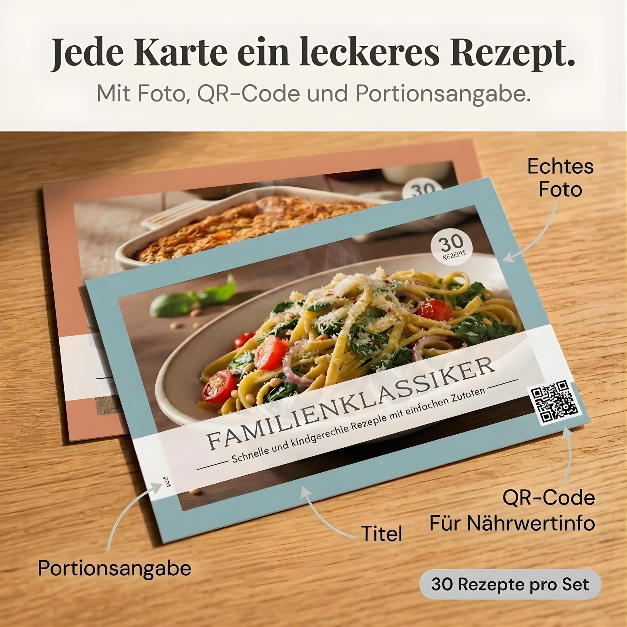 Unendlicher Speiseplan Profi Kit (Hellgrau) – Magnetischer Wochenplaner mit 8 Rezeptkarten-Sets (240 Rezepte) – Familien- & Kinder-Essensplaner mit Rückwand, Box & Schutzhülle – BPA-frei