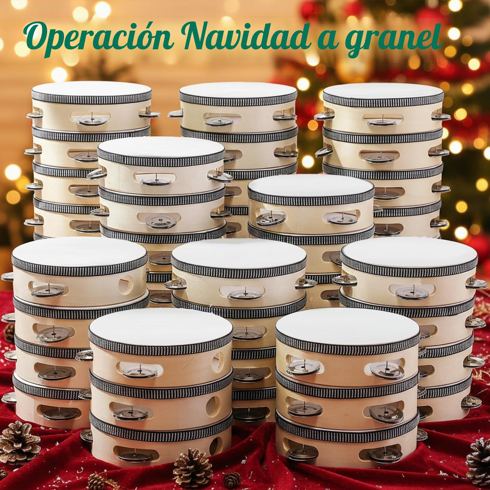 50 panderetas de boda de 4 pulgadas a granel para adultos, regalo de percusión de mano, cascabeles de madera y metal, instrumento educativo musical para iglesia, boda, fiesta