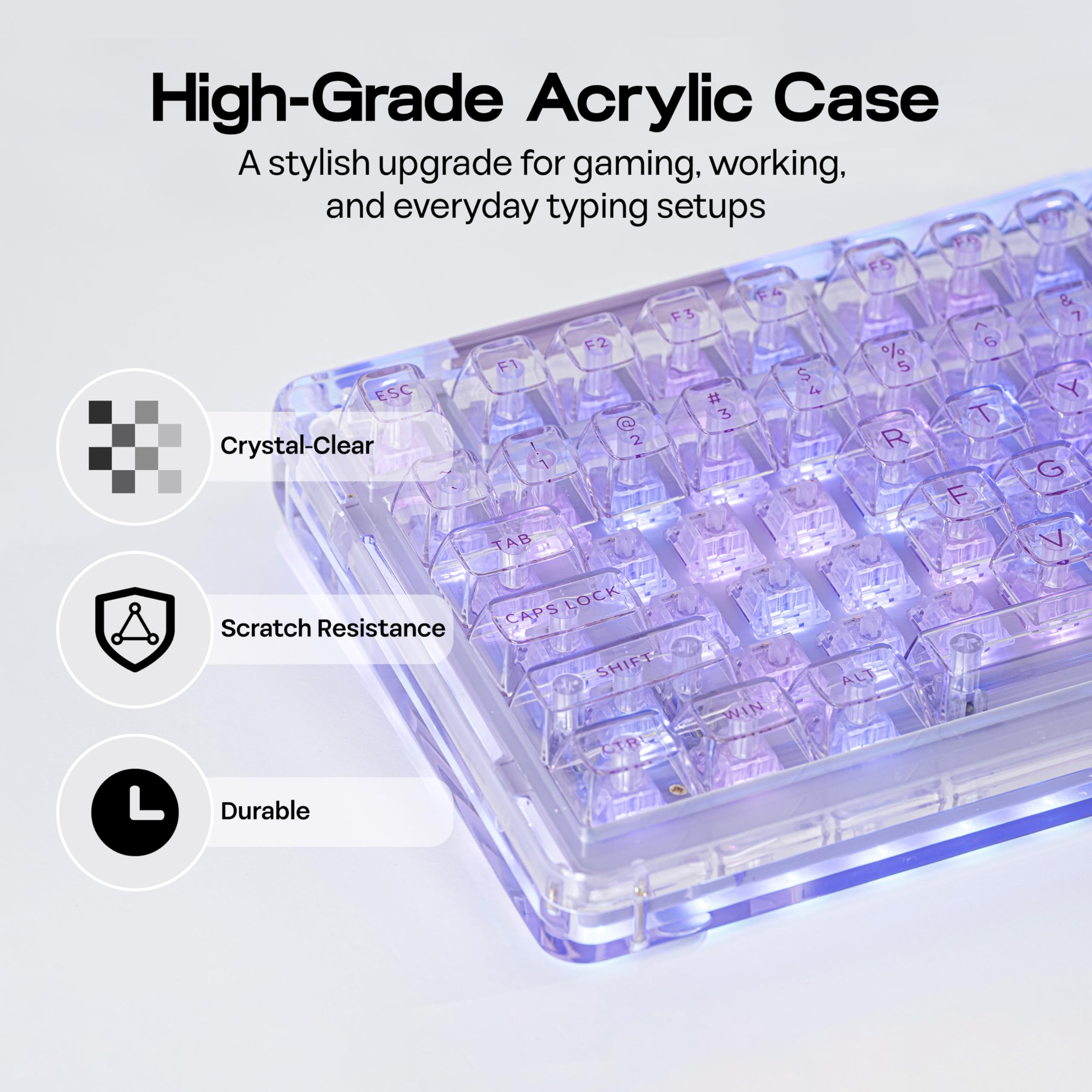 Amazon.com: KiiBoom Phantom 98 Crystal Mechanical Gaming Keyboard
