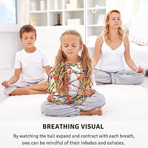 Miniatura 2 de 4E's Novelty Esfera de bola de respiración expandible (paquete de 4) juguete para niños para aliviar el estrés, juguetes para ansiedad, yoga,
