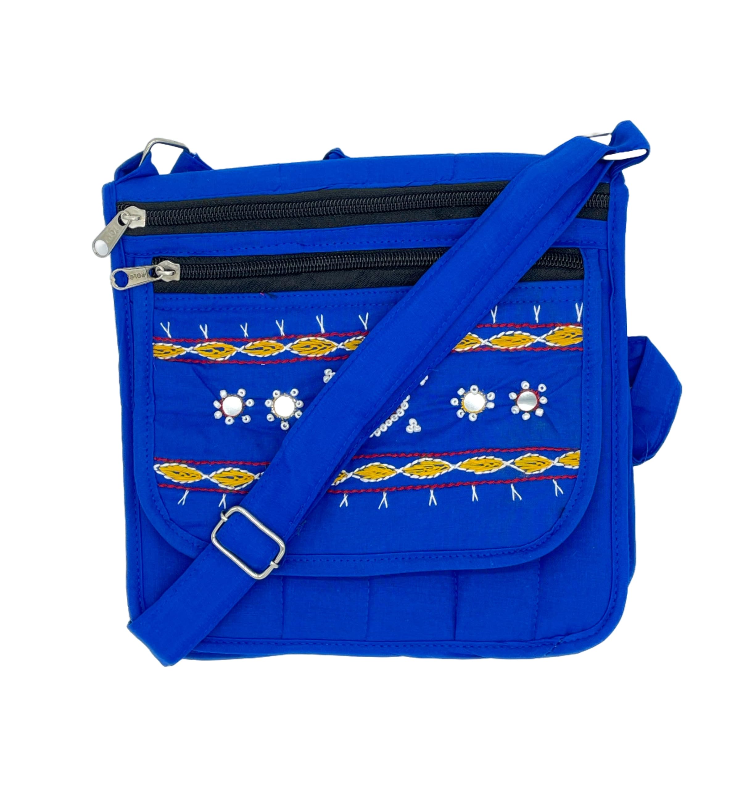 srishopify handicrafts Womens Sling Bag| Cross Bags Adjustable Strap| Cotton Canvas Fabric Travel Side Bag | Multipurpose Utility Bag Return Gifts for Pooja 8 Inch Feroza Blue (B0CRTL8FY7) Amazon Price History, Amazon Price Tracker