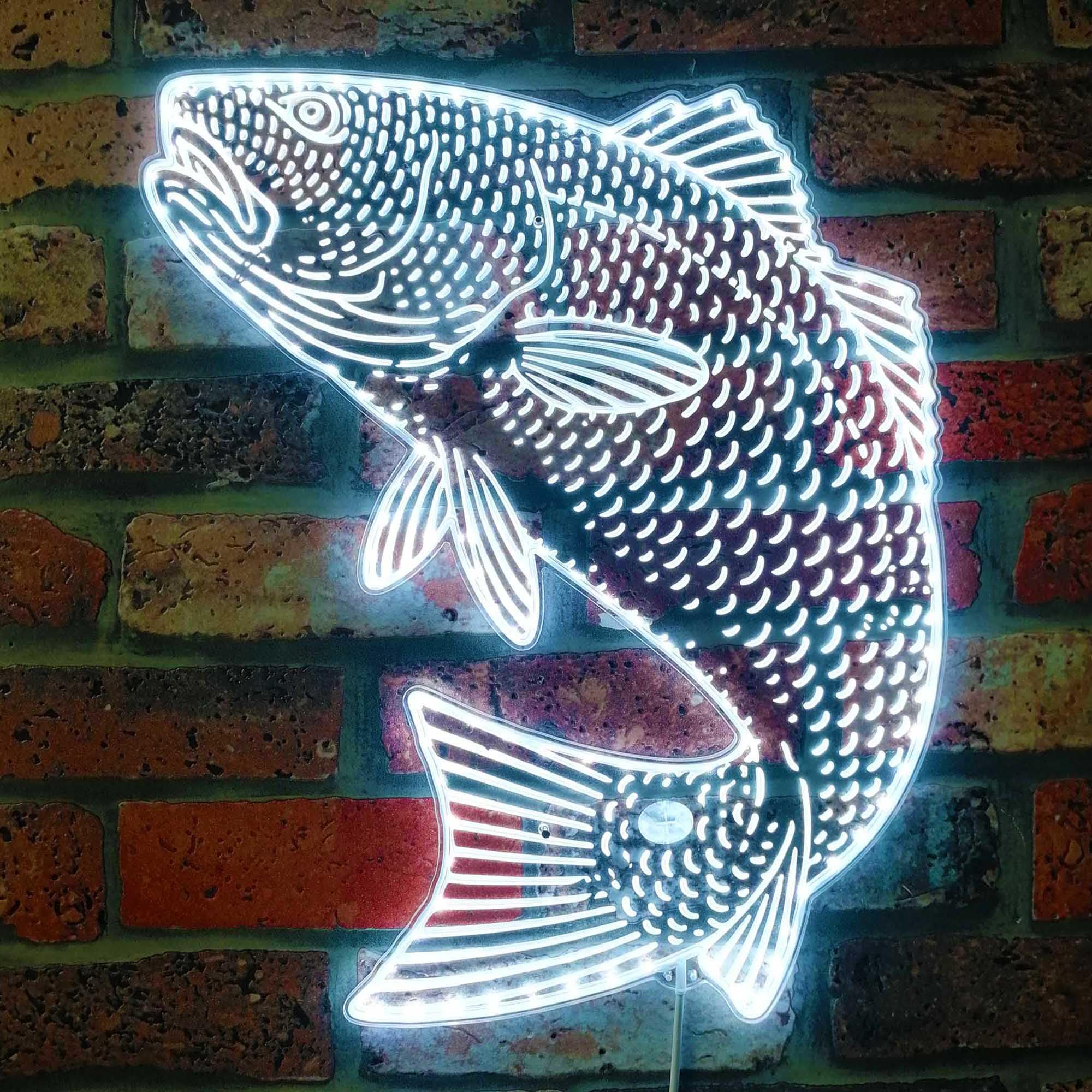 ADVPRO The Red Drum Sciaenops Ocellatus Redfish RGB Dynamic Glam LED Sign - Cut-to-Edge Shape - Smart 3D Wall Decoration - Multicolor Dynamic Lighting st06s22-fnd-i0239-c