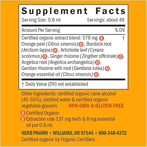 Miniatura 3 de Herb Pharm Better Bitters - Amargos digestivos orgánicos certificados, naranja, 1 onza (paquete de 2)