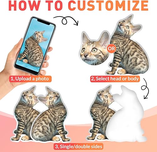 Miniatura 7 de Almohadas personalizadas con imagen, almohada facial personalizada para perros y gatos, regalos personalizados para cumpleaños para mujeres, hombres