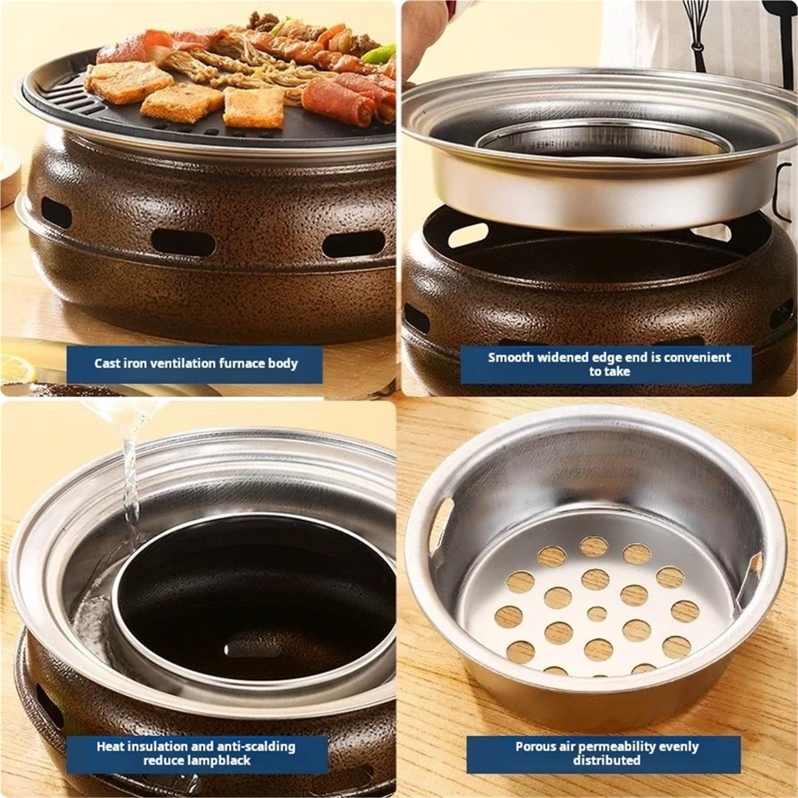 Tragbarer Chal Grill - Cact Outdoor Grill für Garten Camping & Nics - Einfach zu tragen & aufzubauen Perfekt für Familientreffen & Tailgating Spaß
