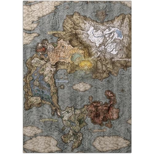 Displate Metal Poster Elden Ring - Lands Between - World Map - Gamer Aesthetics - Collectible Gift - Premium Decorations Video Game Wall Art Decor Gifts Movie Posters - 12.6x17.7 in