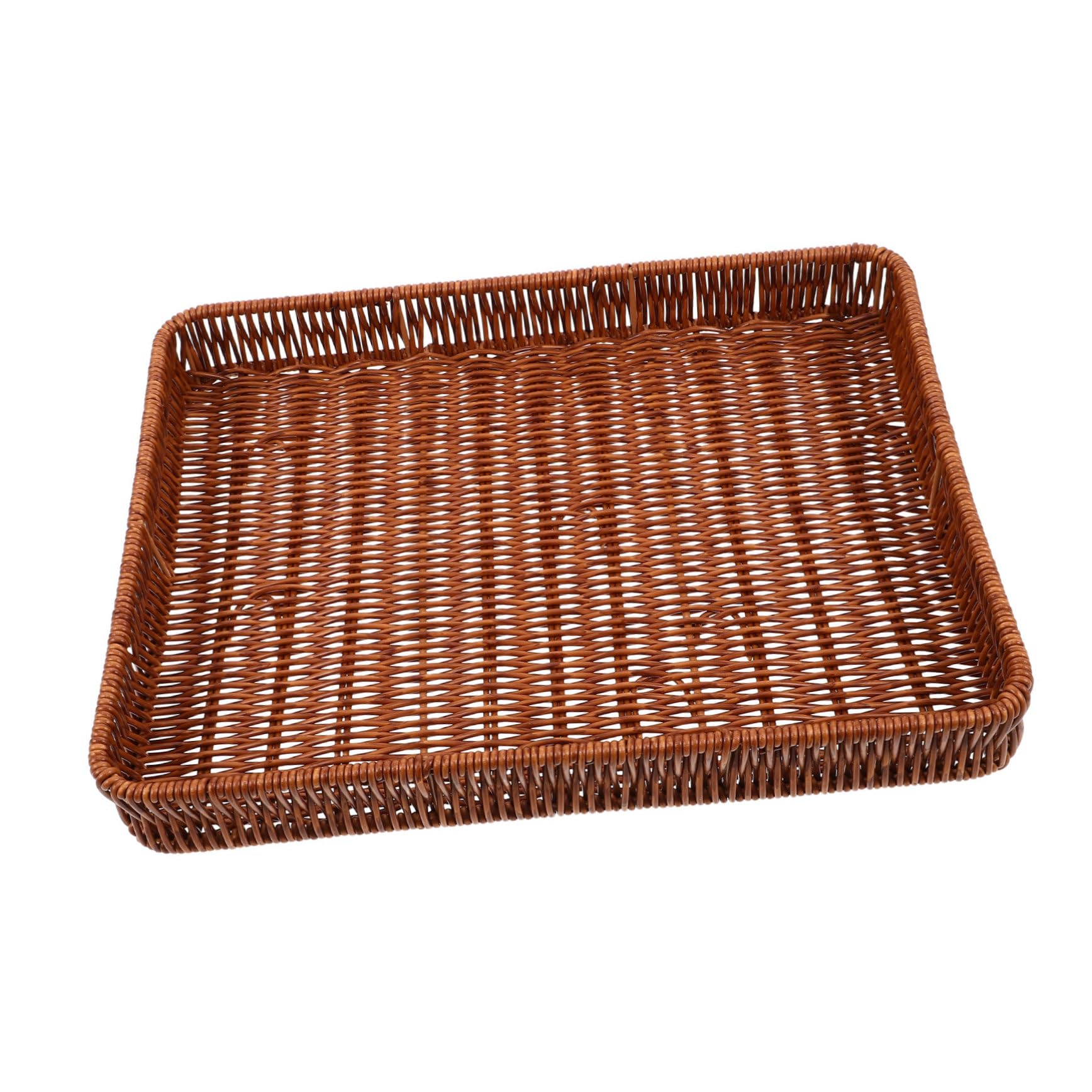 PRETYZOOM Handwoven Multipurpose Woven Basket Elegant Snack and Fruit Storage Bin for Kitchen Countertop Display Lightweight and Easy to Clean for Farmers Market Use