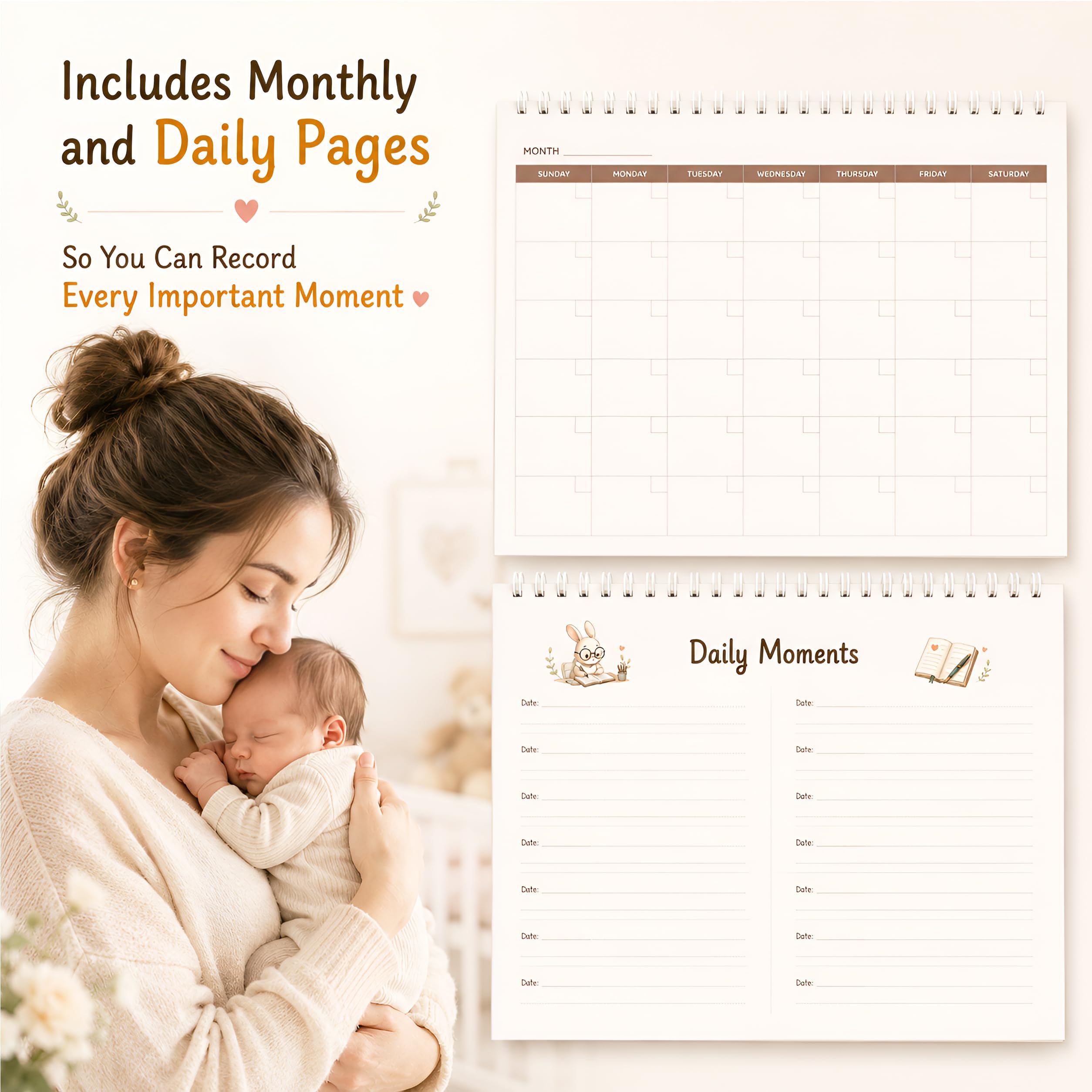 Calendario del primo anno del bambino, album di ritagli per il primo anno, per neomamme e neonati