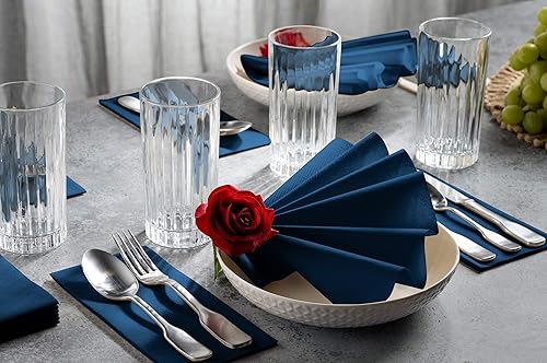 Miniatura 2 de 100 servilletas de papel de color azul oscuro, suaves y absorbentes. Para cocina, fiesta, boda, baño o cualquier ocasión (paquete de 100)