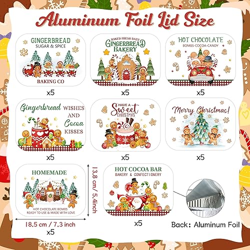 Miniatura 9 de MALLMALL6 40 recipientes de papel de aluminio de hojalata de Acción de Gracias con tapas para intercambio de golosinas y sobras de fiesta de