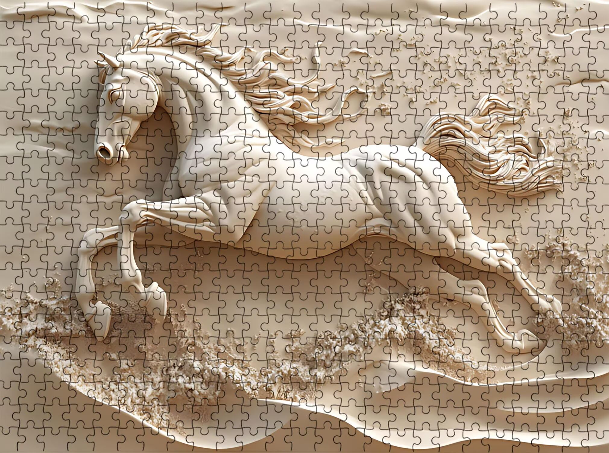 Puzzle 6000 Pezzi Classici, Puzzle cavallo statua 179 x 105 cm, Gioco Educativo e Antistress in Legno con Poster Incluso, Ttività DIY per Famiglia, Regalo per Appassionati, Decor Parete Casa, f0-652