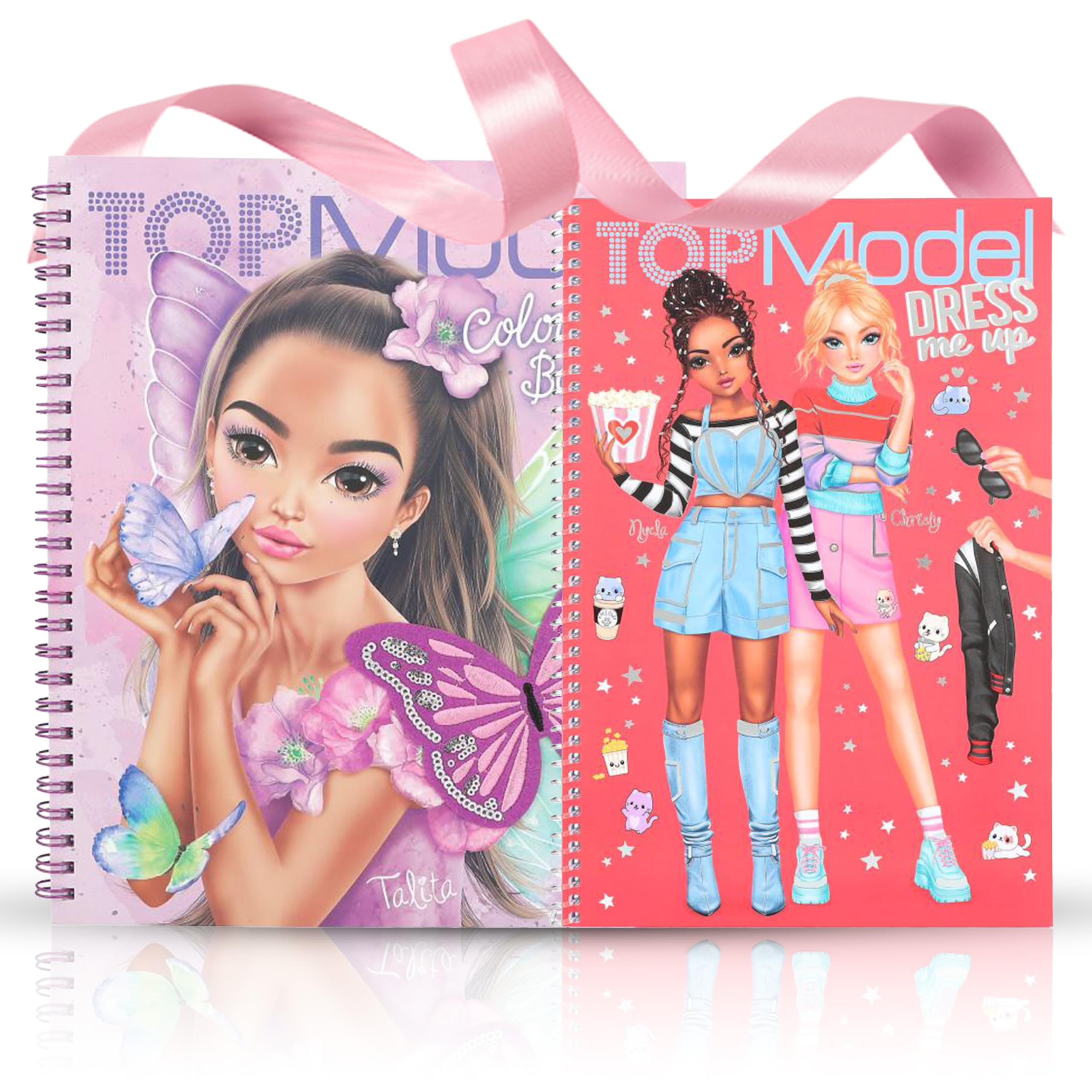 TOPModel - Juego creativo para niñas: libro para colorear de Fairy Love con diseño de lentejuelas brillantes y libro de pegatinas de Cutie Star Dress Me Up - Juego creativo de manualidades y pintura