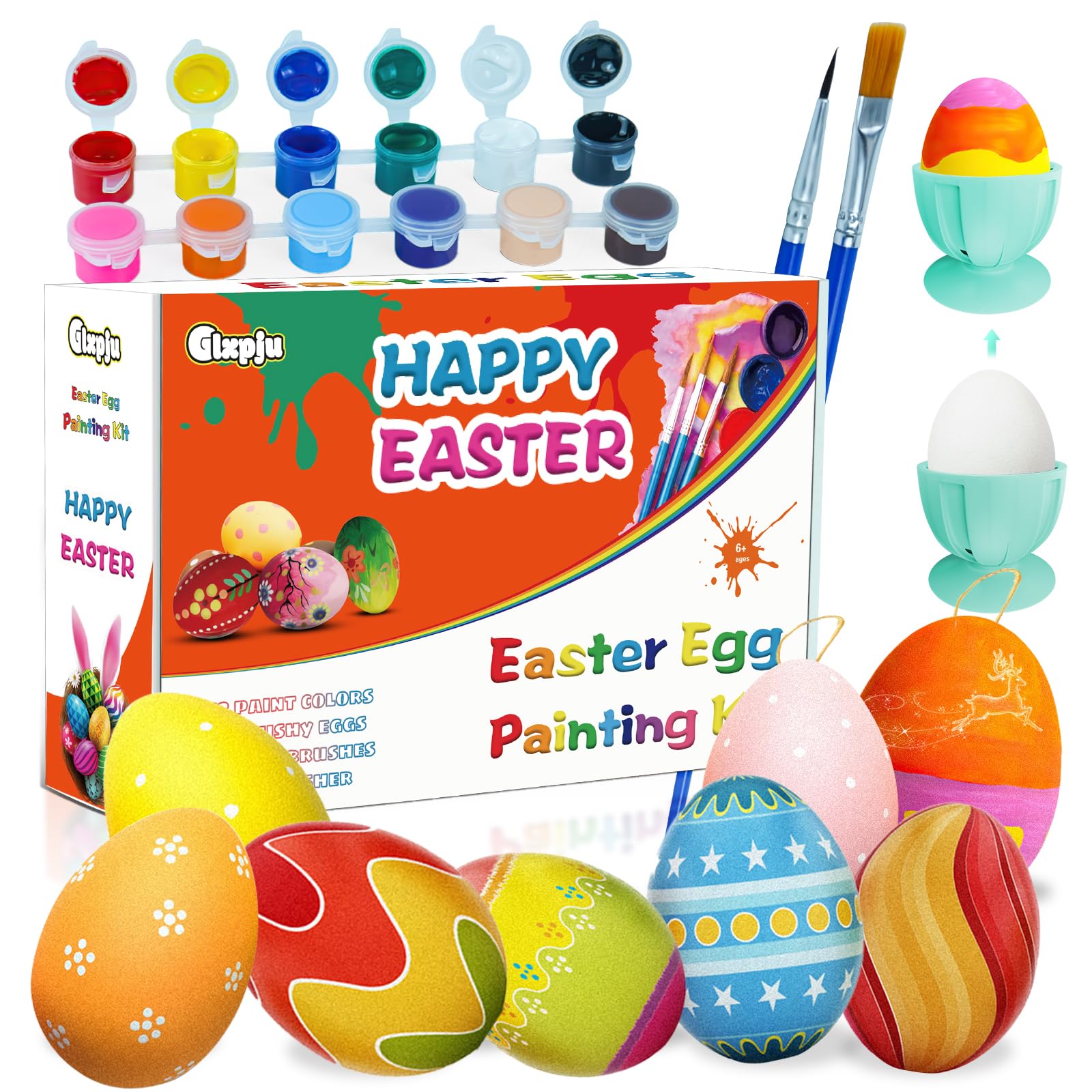 Amazon.co.jp: GLXPJU イースターエッグ ペインティングキット 再利用