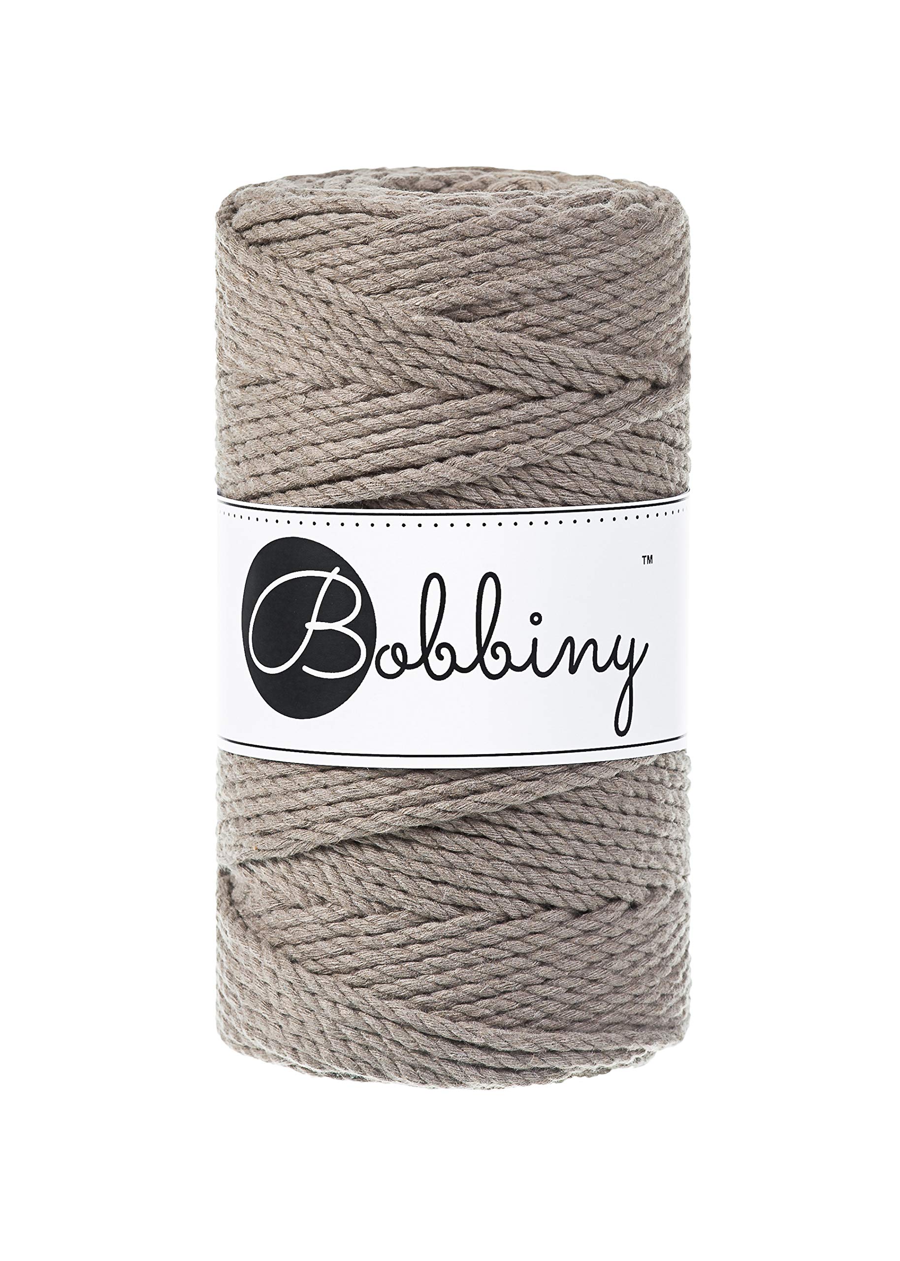 Cable de macramé de 3 capas Bobbiny 3 mm café de alta calidad para artesanos 8