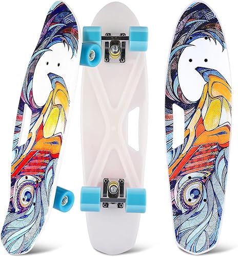 Skateboards Nesaila - Patineta completa de 26 pulgadas para niños, patineta Cruiser completa, patineta de cubierta de PP para crucero, rodamientos