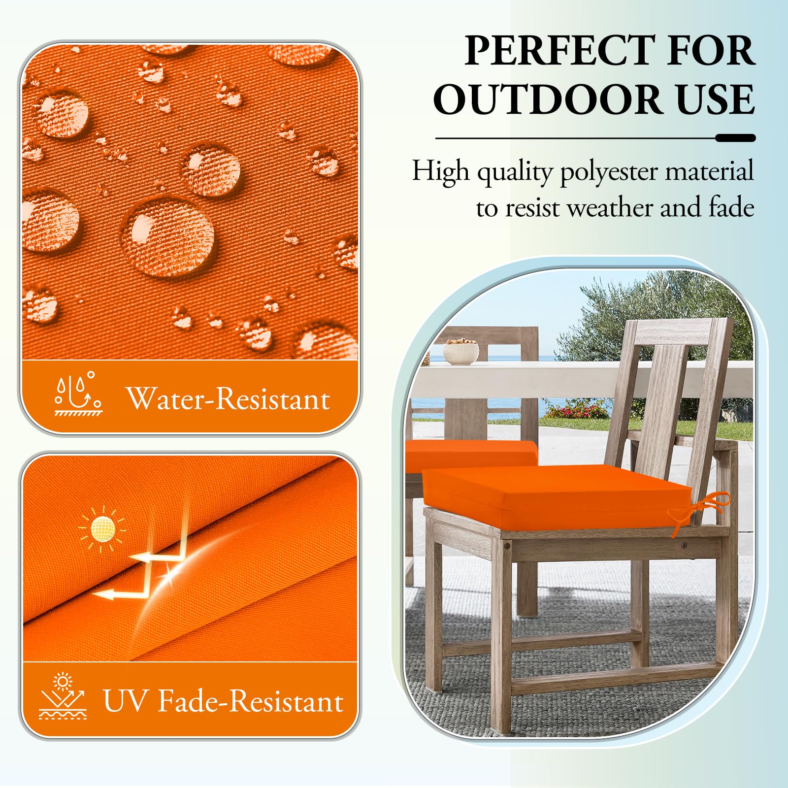 Wellsin Lot De 4 Coussins De Chaise D'extérieur Pour Meubles