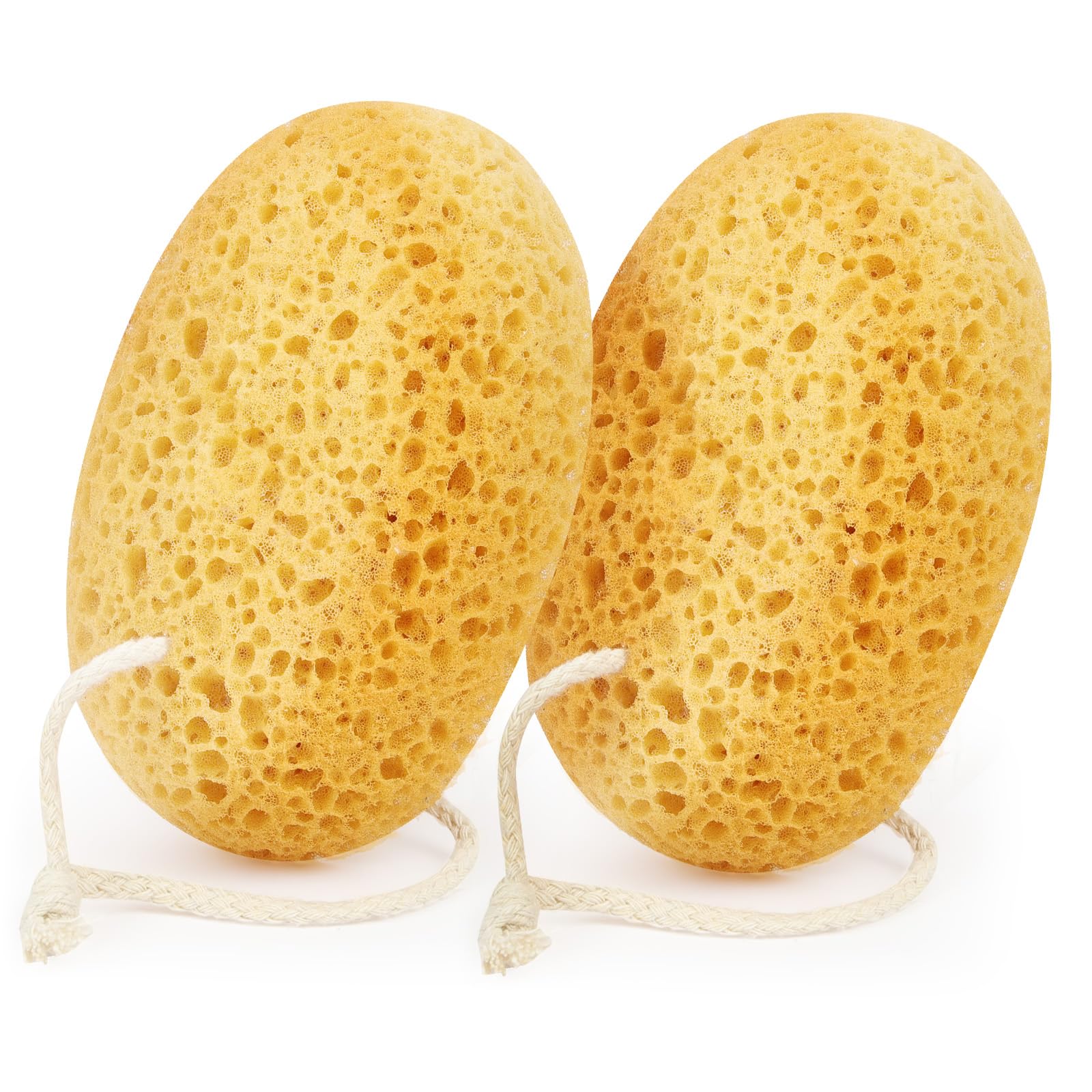 Flintronic 2 Pezzi Spugna Doccia, Grande Spugna di Loofah, Confortevole e Morbida, Loofah Sponge per Esfoliazione Corporale e Massaggio