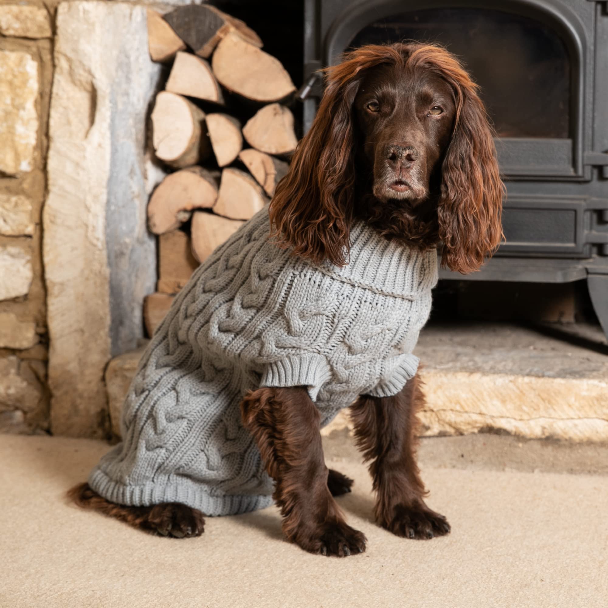 HUGO & HUDSON Knitted Dog Jumper, Luxury Cable Knit Pullover Turtleneck Sweater Vest for Puppy and Adult Dogs - Image 2