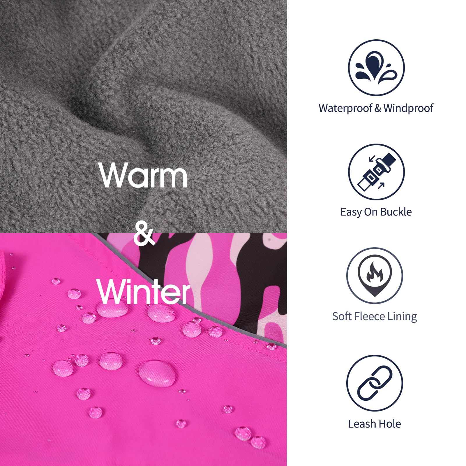 IECOii Cappotti e giubbotti per cani,Cappotto invernale per cani impermeabile giubbotto cane calda Giacca per cani antivento Abbigliamento per cani Completo per cani di taglia piccola di taglia media