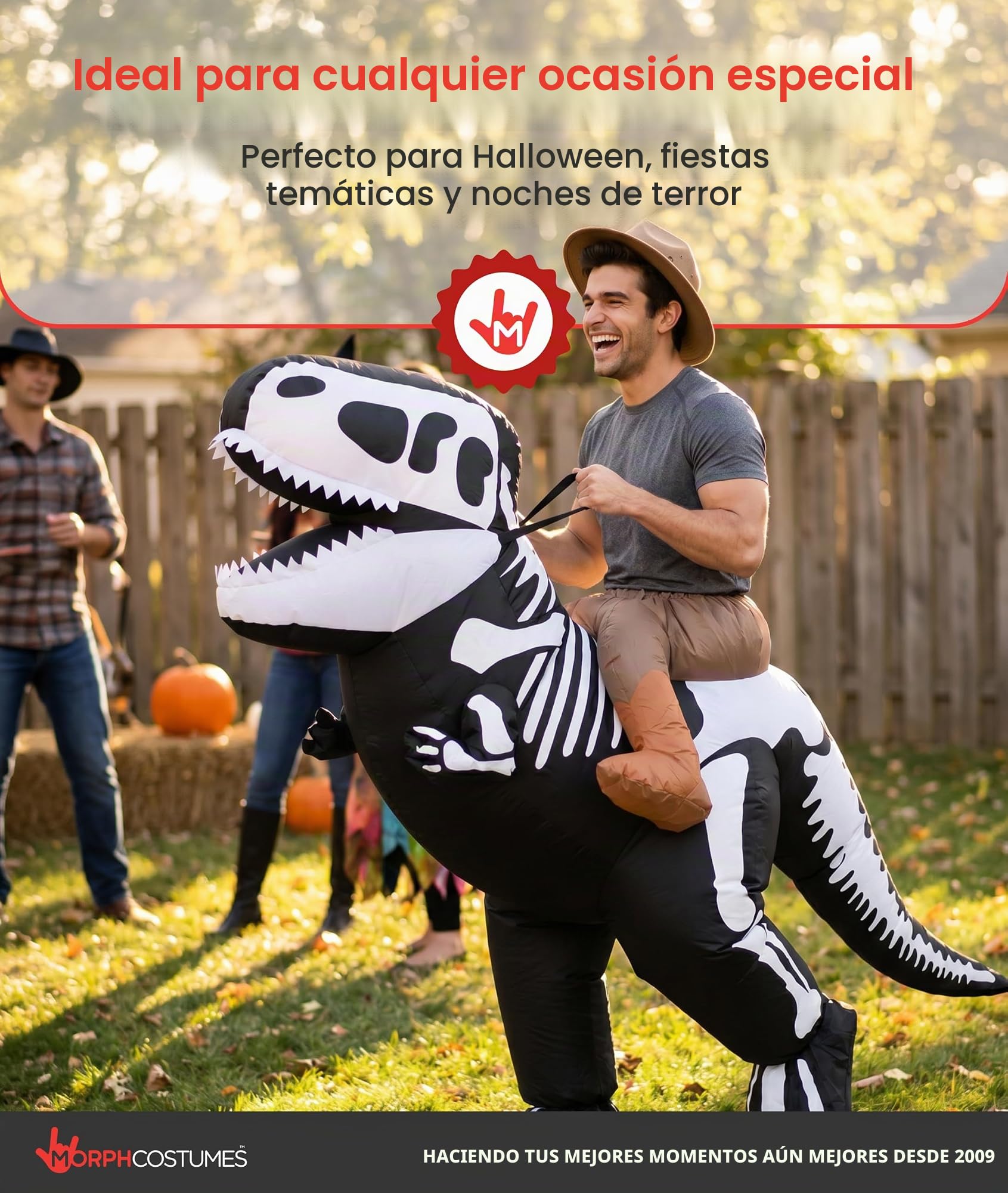 Morph Disfraz Dinosaurio Hinchable Adulto, Disfraces Hinchable Adulto, Disfraces Dinosaurio Esqueleto, Inflable Dinosaurios, Disfraz Halloween Hombre Mujer