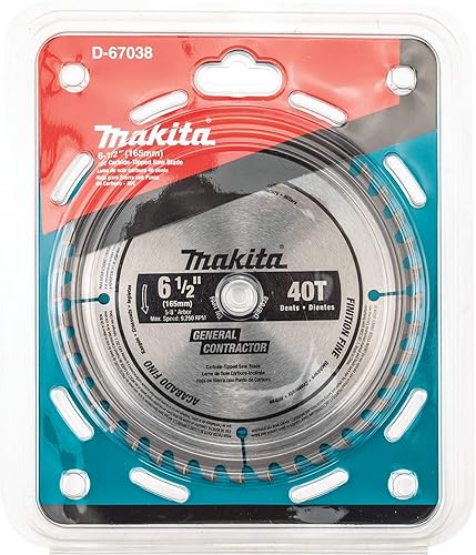 Miniatura 2 de Makita D-67038 Hoja de sierra circular con punta de carburo 40T de 6-1/2", acabado fino