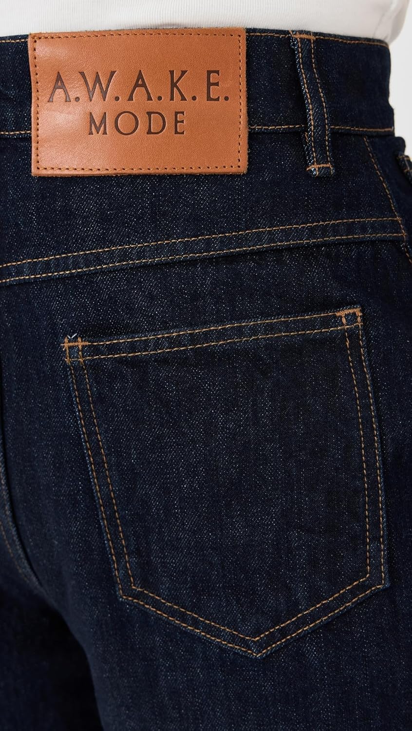 A.W.A.K.E. Mode Women's Rounded Rinse Wash Jeans