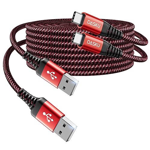 Miniatura 15 de Cable USB C de carga rápida de 3 A [2 unidades de 6 pies], cable USB A a USB C, cable de carga trenzado USB a USB C extra duradero mejorado