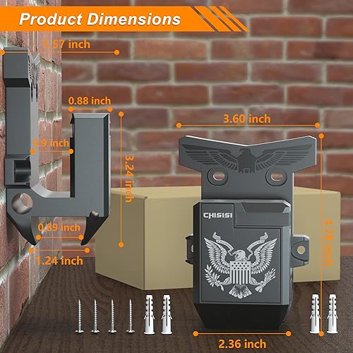 Miniatura 4 de Chisisi AR Wall Mount with Mag Holder, 2235.56 Rifle Rack Mount Can Be Mounted Horizontal or Vertical, AR-15 Wall Hanger Strongly withstands 350Lbs