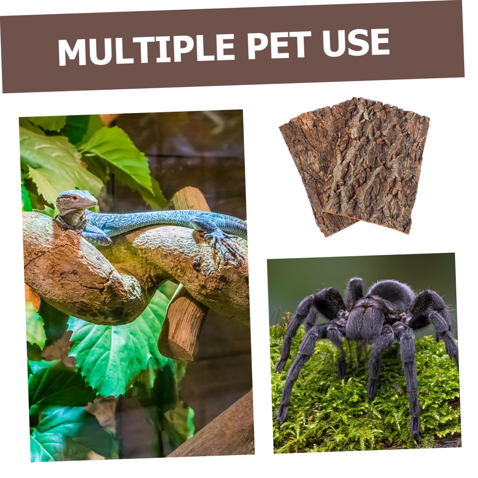 Zerodeko Terrarium Fond 2Pcs Terrarium Liège Fond D'écran Reptile Réservoir Toile De Fond Décoration Habitat Tapis d'escalade Décoration pour Lézard Tortue Gecko Dragon Barbu Liege Terrarium