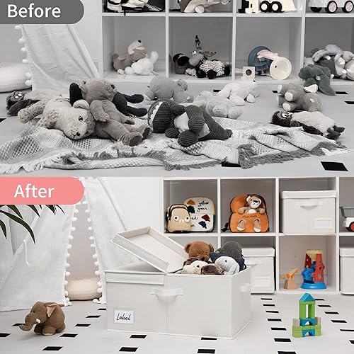 Miniatura 7 de GRANNY SAYS Contenedores de almacenamiento grandes con tapas, cajas de almacenamiento decorativas con tapas dobles, organizador de armario