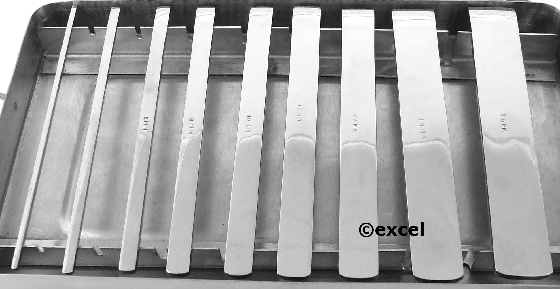 Swiss Pattern Osteotomes Set of 9, Size 2mm to 20mm | Medixplus (Without Sterilizer Case)