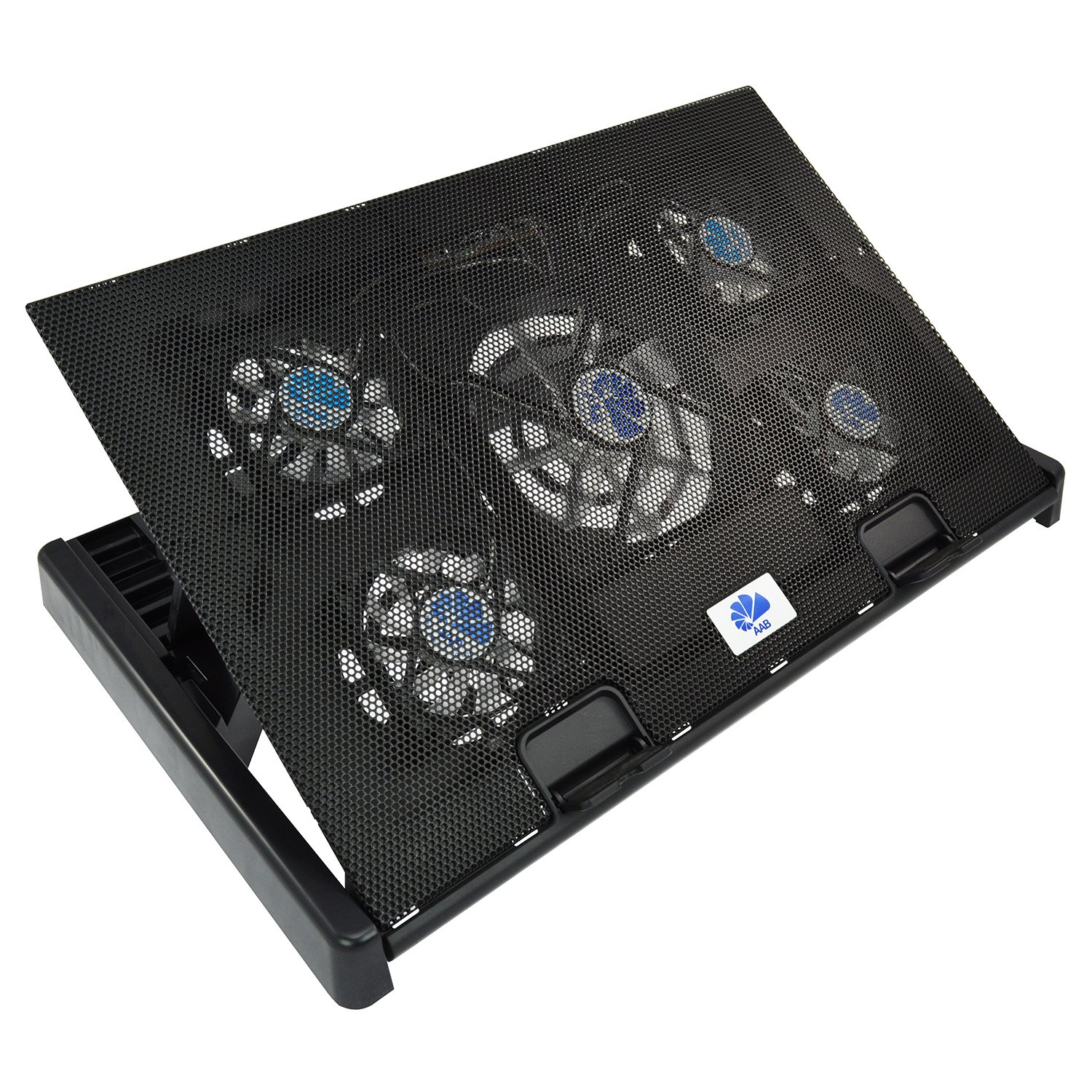 Support Refroidisseur Pour PC Portable Jusqu'à 17.3" - 2 Ventilateurs, Rétroéclairage Bleu, Inclinaison Réglable - AABCOOLING NC80