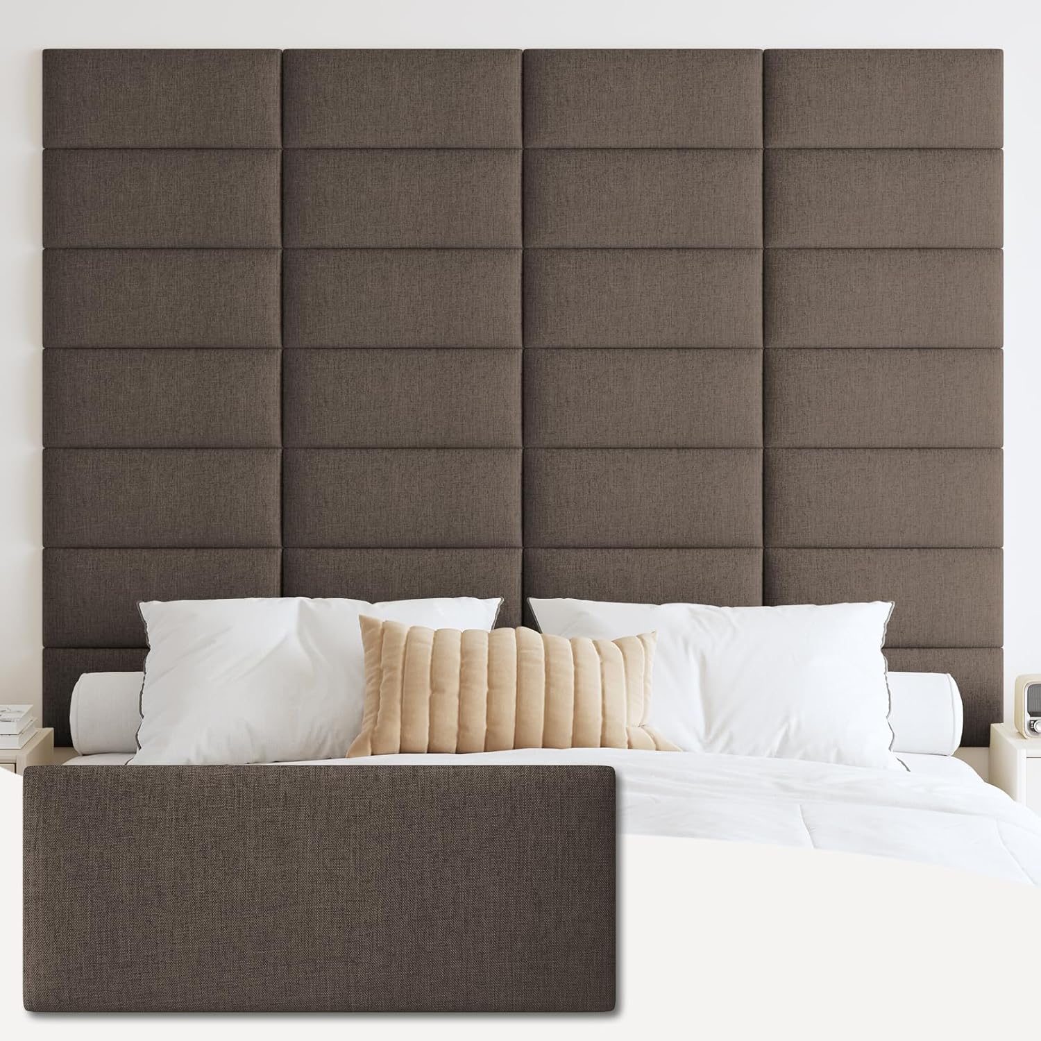 IFNOW Upholstered Wall Mounted Headboard, 3D Soundproof