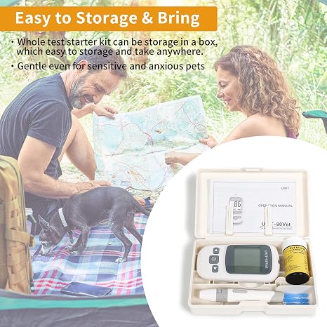 Pet Glucose Meter with 50 Test Strips(URIT-80Vet)